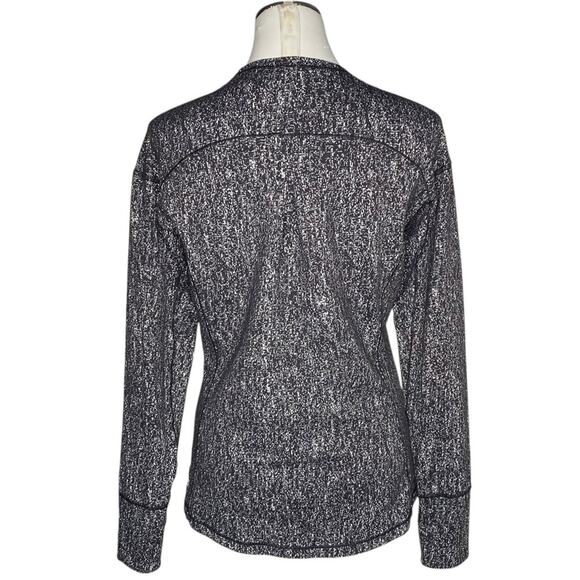 Lululemon Outrun Long Sleeve Suited Print White Black - Picture 3 of 12